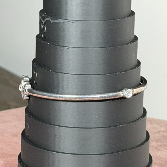 Brighton Silver-Tone Cross & Crystal Bangle Bracelet - Picture 2 of 12